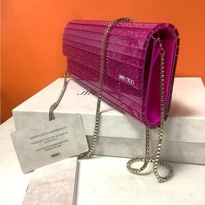 Jimmy Choo Sweetie Glitter Acrylic Clutch